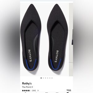 Rothy's Elegant Black Flats with Vibrant Blue Accent